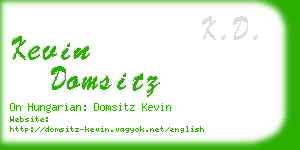 kevin domsitz business card